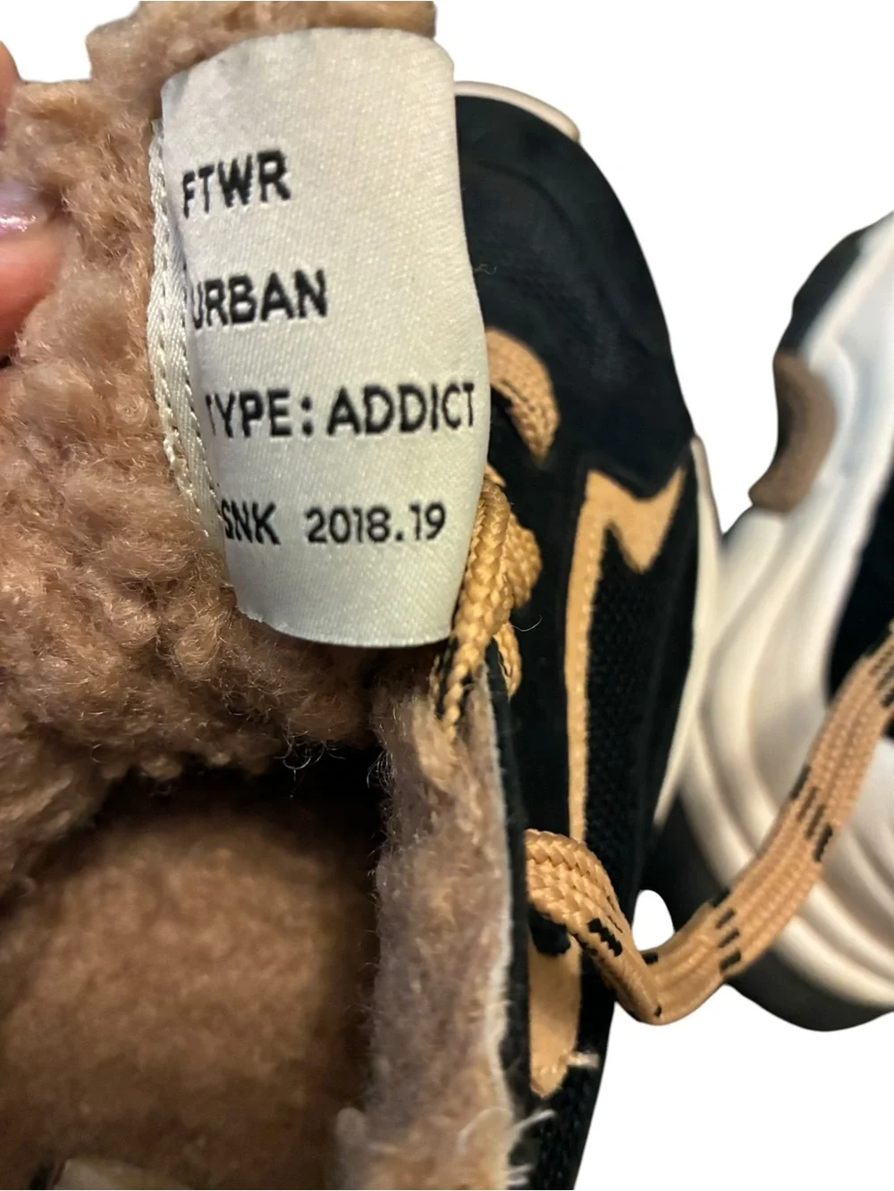 ASH Addict Fur Black Chunky Sneakers Size 38